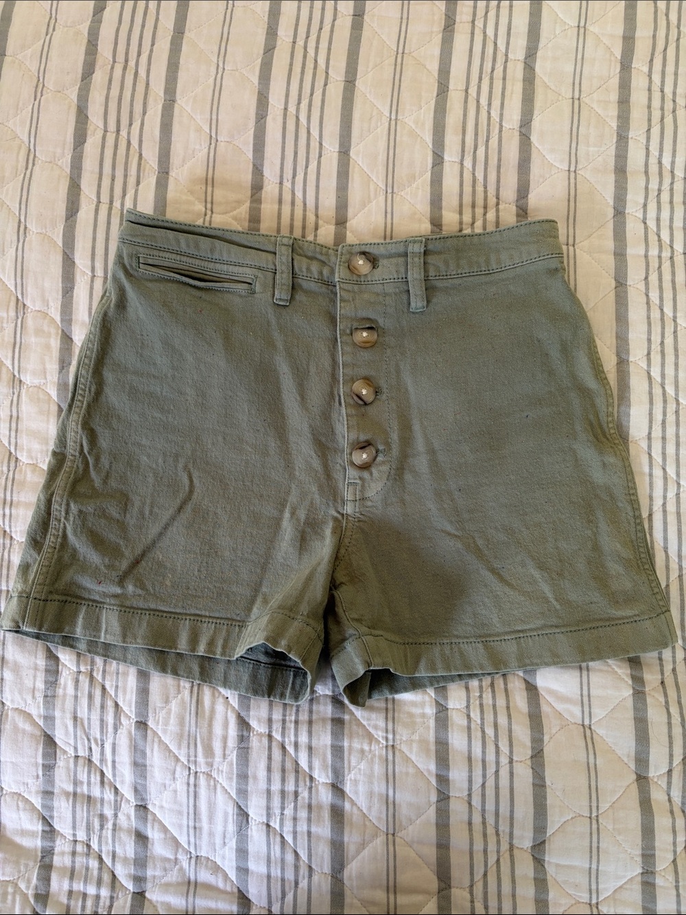 Madewell Emmett High-Waist Button-Front Shorts